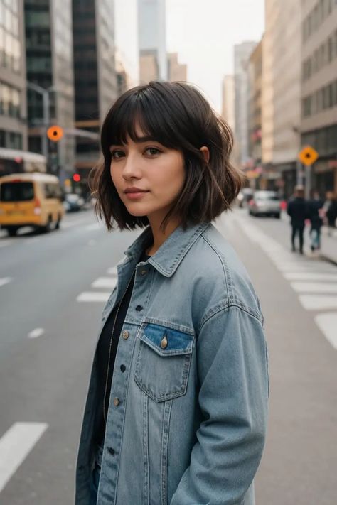 50 Medium Length Layered Haircuts for a Trendy Look Fall 2024 Shoulder Length Hair, Layered Bob With Bangs Straight Hair, Short Hairstyle Inspiration, 40 Year Old Hairstyles Round Faces, Short Bangs Medium Hair, French Bob With Glasses, Bob Length Haircut, Medium Hair And Bangs, Brunette Bangs Shoulder Length