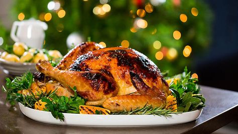 Adam Liaw’s orange-glazed #turkey with Scarborough Fair stuffing is the perfect centrepiece for your Christmas feast. Watch Destination Flavour Christmas December 11, 8:30pm on SBS ONE. Moist Turkey, Herb Roasted Turkey, Debi Mazar, Seasoned Butter, Roast Turkey Recipes, Whole Turkey, Turkey Recipes Thanksgiving, Turkey Gravy, Natural Juices