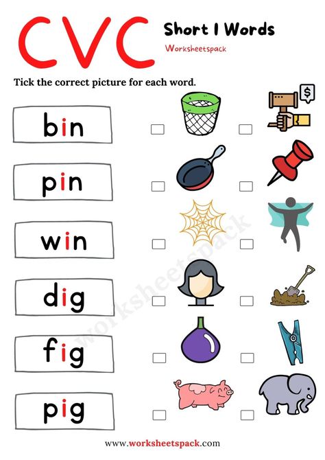 Free Short I Worksheets for Kindergarten - worksheetspack Short I Cvc Worksheets, I Vowel Words Worksheet, Short I Words Worksheets, Short I Activities Kindergarten, Short I Worksheets Kindergarten, Short I Worksheets Free, Cvc I Words Worksheets, Short Vowel I Worksheets, Vowel I Worksheets