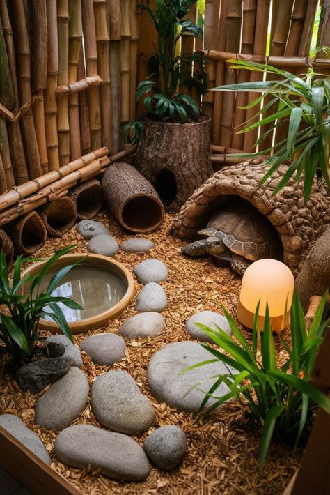 30 DIY Tortoise Enclosure Ideas For A Natural Haven – The Turtle Hub Tortoise Cage Ideas Indoor, Giant Tortoise Enclosure, Turtle Homes Ideas Outdoor, Tortoise Outdoor Habitat, Sulcata Tortoise Enrichment, Small Tortoise Enclosure, Greek Tortoise Habitat Indoor, Outdoor Turtle Enclosure, Turtle Homes Ideas Indoor