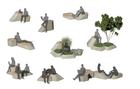 urban furniture - Particle Green on Behance Urban Furniture Design, Landscape Design Drawings, Furniture Sketch, Public Space Design, Urban Landscape Design, Ideas For Design, Concept Diagram, Landscape And Urbanism, Landscape Architecture Design