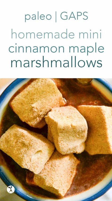 Perfect for hot cocoa, or just a healthy treat, these real food mini cinnamon maple marshmallows are a fun twist on a homemade favorite. #realfood #paleo #gapsdiet #dairyfree #refinedsugarfree #cinnamon #maple #marshmallows #minimarshmallows Collagen Snacks, Paleo Marshmallows, Maple Marshmallows, Healthy Marshmallows, Gelatin Recipes, Healthy Children, Farmers Market Recipes, Free Friends, Paleo Sweets