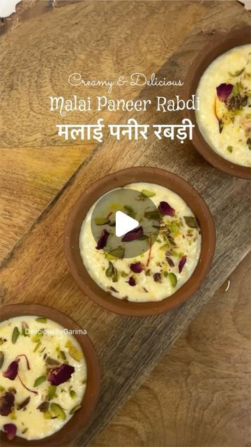 Garima Bhargava on Instagram: "Malai Paneer Rabdi – A super delicious and easy-to-make recipe that’s a must-try!

Ingredients 
1 litre full cream Milk 
200 gms  Paneer
3/4 th Cup Cashew 
4-5 tbsp sugar 
Kesar
1/2 tsp ilaichi powder 
Pistachio 
Rose petals 

#malaipaneerrabdi #rabdirecipe #dessert #desserts #rabdijalebi #sweetdish" Paneer Dessert Recipes, Paneer Sweet Recipes, Rabdi Recipe, Pistachio Rose, Indian Sweet, Indian Desserts, Indian Sweets, Easy Food To Make, Paneer