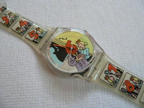 Dia Animado GK269 Swatch Watch Weird Watches, Weird Watch, Funky Watches, Life Moves Pretty Fast, Vintage Swatch Watch, Time Keeper, Wrist Wear, Swatch Watch, Antique Clocks