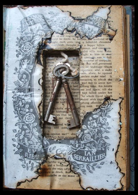 Keys & Locks: "Lost #Keys," by ThoughtCriminal31, at deviantART. Key Crafts, Altered Book Journal, Lost Keys, Creation Art, Old Keys, Altered Book Art, Book Sculpture, Sculpture Ideas, Antique Keys