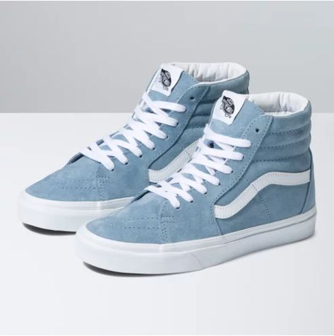 Vans Azul, Tennis Vans, Vans Aesthetic, Tenis Vans, Blue Vans, Classic Vans, Vans Blue, Vans Sk8 Hi, Aesthetic Shoes