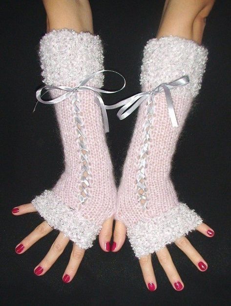 Adventure Time Crochet, Crochet Arm Warmers, Long Corset, Gloves Long, Hand Gloves, Crochet Mittens, Satin Ribbons, Bad Mood, Womens Gloves