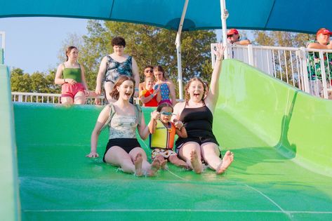 At Camp Barnabas, the Water Park offers inclusive entry with zero-entry areas, making accessing the water easy for everyone. Campers can choose from four levels of slides, ranging from gentle to thrilling, including a wide slide that accommodates campers with physical disabilities, allowing them to ride alongside volunteers. Safety is a top priority, with the entire water park being less than four feet deep. For those who want to get wet without full submersion, there are two splash zones, wh... Splash Zone, Lazy River, Physical Disabilities, Top Priority, Water Park, For Everyone, Slides, Camping, Range