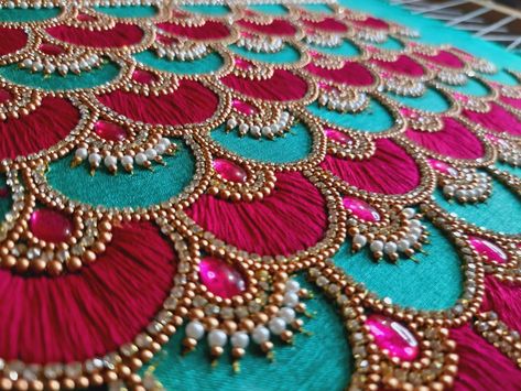 Bridal Blouses, Aari Work Blouse, Maggam Work Blouses, Maggam Work Blouse Designs, Handmade Embroidery Designs, Maggam Work, French Knot, Handmade Embroidery, Aari Work