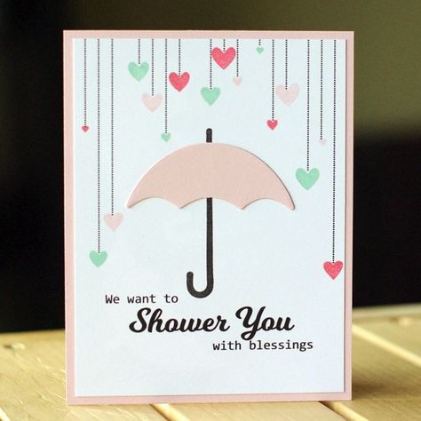 Bridal Shower Card Ideas, Cricut Baby Shower, Diy Bridal Shower Gifts, Umbrella Cards, Bridal Card, Wedding Shower Cards, Bridal Shower Card, Wedding Cards Handmade, Bridal Shower Cards