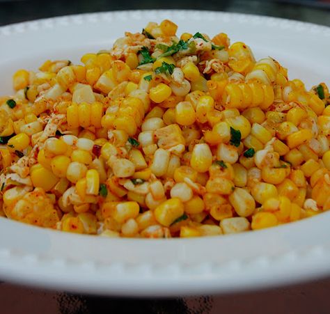 Inspiration: A side dish tasted at Mesa Grill  over a year ago that we couldn't forget. I finally looked online to see if a recipe  was avai... Chili Lime Dressing, Bobby Flay Recipes, Grilled Corn Salad, Corn Dishes, Summer Corn, Bobby Flay, Corn Salad, Corn Recipes, Healthy Kitchen