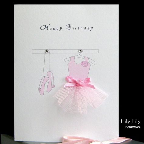 Ballerina Tutu Birthday Card by Lily Lily Handmade. A perfect card for a little princess or ballerina! Ballet Outfit, Ballet Party, Ballerina Tutu, Happy 5th Birthday, Ballerina Party, Good Luck Cards, Ballerina Birthday, Little Ballerina, Pink Ballerina