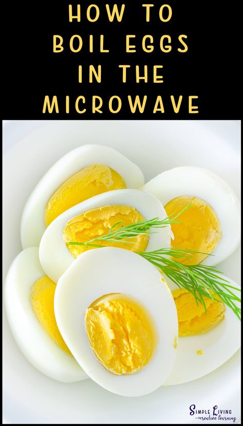 Hard boiling eggs in the microwave is quick, easy and simple to do. No need for pots, pans or boiling water, all you need is a microwaveable jug, water, salt and a microwave to have delicious hard boiled eggs with a creamy, fully cooked yolk. https://simplelivingcreativelearning.com/how-to-boil-eggs-in-the-microwave/ Boiling Eggs In Microwave, Eggs In Microwave How To Make, Microwave Boiled Eggs, How To Boil Eggs In Microwave, Cook Eggs In Microwave, Cooking Eggs In Microwave, How To Cook Eggs In The Microwave, Boil Eggs In Microwave, Hard Boiled Egg Microwave