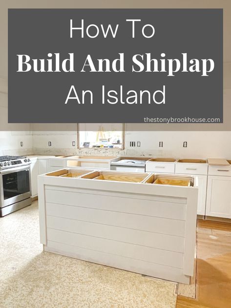 Building A Kitchen Island, Kitchen Island Trim, Kitchen Color Scheme, Build Kitchen Island, Kitchen Decor Hacks, Shiplap Kitchen, Panel Walls, Kitchen Center Island, Island Storage