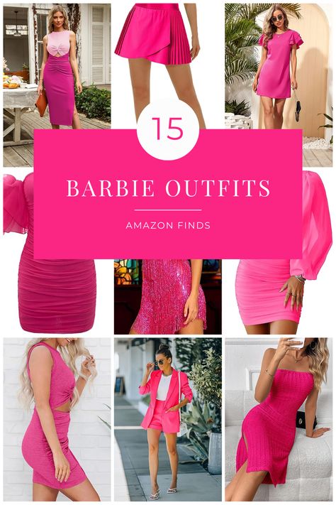 The best Barbie outfits for women, dresses, shoes, clothing and accessories! Pink Theme Outfit Party Ideas, Barbie Theme Dress For Women, Womens Barbie Party, Women’s Barbie Outfit, Barbie Outfit Party, Mom Barbie Outfit, Womens Barbie Outfit, Barbie Inspired Outfits For Women, Barbie Themed Party Outfit