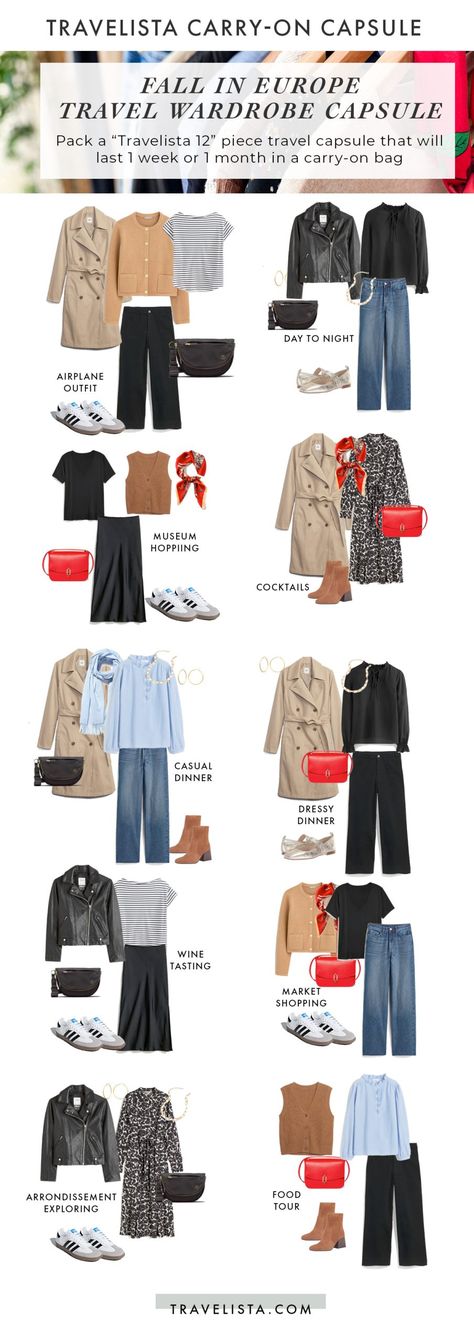 Travel Capsule Wardrobe Fall, Travel Capsule Wardrobe Spring, Europe Fall Outfits, European Fall, Fall Travel Outfit, Capsule Wardrobe Women, Winter Typ, Fashion Capsule Wardrobe, Travel Capsule