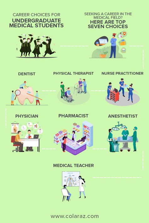 Being in the medical field comes with a lot of opportunities. The human body is a complex structure of millions and trillions of neurons and there are a lot of areas to cover. You cannot specialize in every limb of the human body unless you spend your whole life only studying. This is why you have to choose to focus on one thing and pursue your career in it. Here are some popular professions in a medical field: 1- Dentist 2- Physical Therapist 3- Nurse Practitioner 4- Physician 5- Pharmacist 6- Nursing Fields Career Choices, Career In Medical Field, Medical Careers Fields, Complex Structure, Bored Art, Job Chart, Medical Careers, Nursing Tips, Health Careers