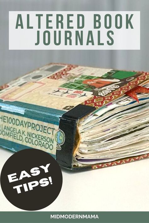 Making A Journal From An Old Book, Junk Journal Using Old Books, Making Journals From Old Books, Turn Old Book Into Journal, Art Journal From Old Book, Art Journalling Ideas, Smash Books How To Make A, Old Book Junk Journal, Mixed Media Book Art