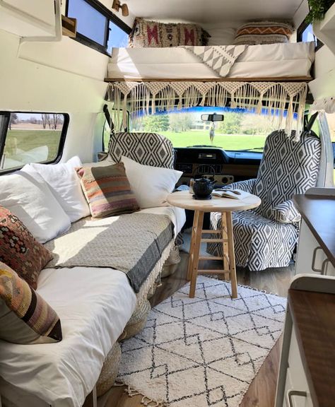 Talbot Express Interior, Campervan Interior Boho, Small Motorhome Remodel, Scandi Van, Small Class C Rv, Van Makeover, Dodge Camper Van, Hiace Camper, Rv Design