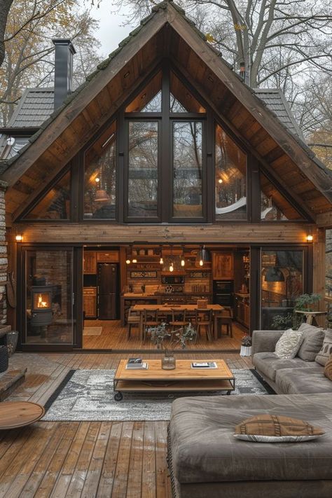 Log Homes | Just beautiful!😍 | Facebook Log Cabin Homes Exterior Modern, Log Cabin Addition Ideas, Log Cabin Houses, Cabin Ideas Exterior, Log Cabin Lake House Exterior, Log Home Ideas, Modern Log Cabin Floor Plans, Modern Log Cabin Interior, Rustic Cabin Exterior