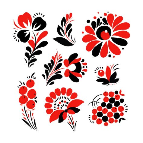 Ukranian Folk Flowers, Ukrainian Folk Art Patterns, Ukranian Folk Art, Traditional Ukrainian Tattoo, Ukrainian Ornaments, Ukrainian Flowers, England Tattoo, Ukraine Flowers, Ukrainian Tattoo