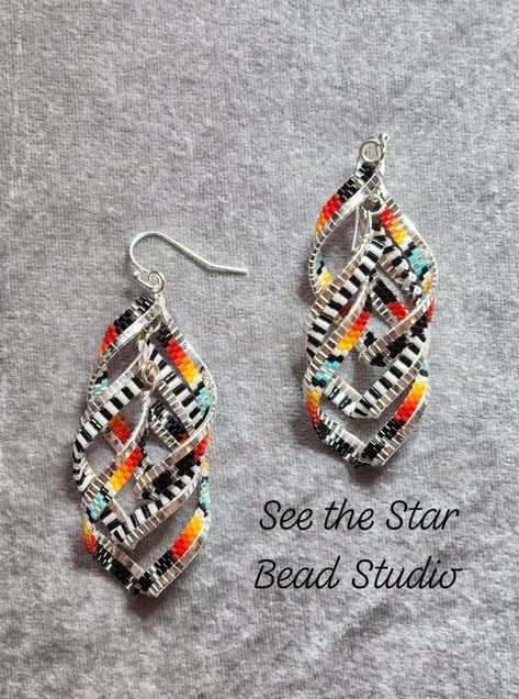 Triple Spiral, Bead Studio, Spiral Earrings, Earrings Beaded, Delica Beads, Native Art, American Made, The Star, Beaded Earrings