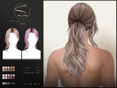 Sims 4 Curly Ponytail, Sims 4 Cc Hair Thesimsresource, Sims 4 Elegant, Hair Ts4, Mods Ts4, Hairstyles Female, 4 Hairstyles, Sims 4 Hair Male, Cc Sims4