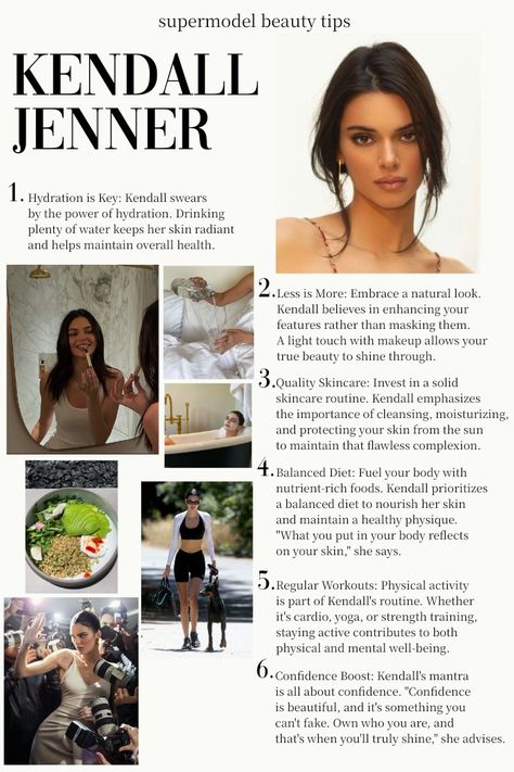 Kendall jenner, model, model tips, beauty tips, glow up, it girl, how to glow up, how to be the it girl, model secret, work out, Kendall Jenner workout, Kendall Jenner diet, skin care Model Beauty Secrets, Stile Kendall Jenner, Model Tips, Mode Tips, Beauty Routine Tips, Vogue Beauty, Gisele Bundchen, Confidence Tips, Healthy Lifestyle Inspiration