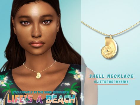 Mermaid Cc Sims 4, Moana Necklace, Ariel Necklace, Tropical Core, Mermaid Accessories, Sims 4 Challenges, Sims 4 Cas Mods, Pirate Accessories, Sims Packs