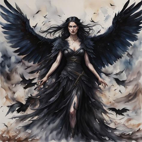 Morrigan: Crow Goddess.,Queen The Morrigan Costume, Crow Queen, Raven Queen Aesthetic, Morrigan Goddess, The Morrigan Goddess, The Morrigan, Goddess Party, Celtic Myth, Faery Queen