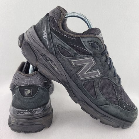 Triple Black Shoes, Black Shoes Outfit, Black Shoes Sneakers, New Balance Mens, Shoe Wishlist, Funky Shoes, Dad Shoes, Trainers Fashion, Swag Shoes