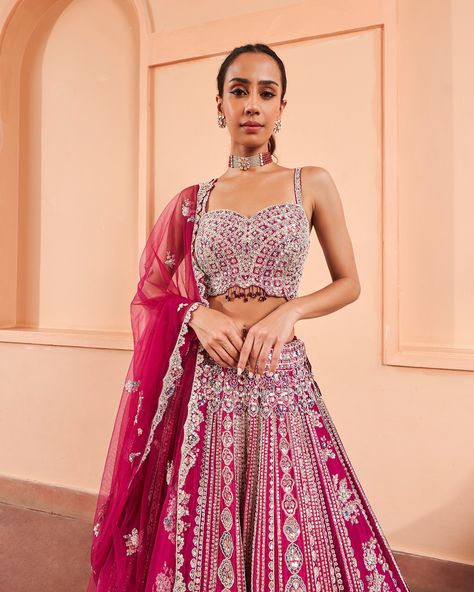 Radiate elegance on your special day with our Sangria Plum Linear Embroidered Lehenga Set. Perfectly crafted for the modern bride, explore and shop the collection online and in our flagship store. #OsaabyAdarsh Embroidered Lehenga, The Modern Bride, Flagship Store, Modern Bride, Your Special, Sangria, The Collection, Lehenga, Special Day