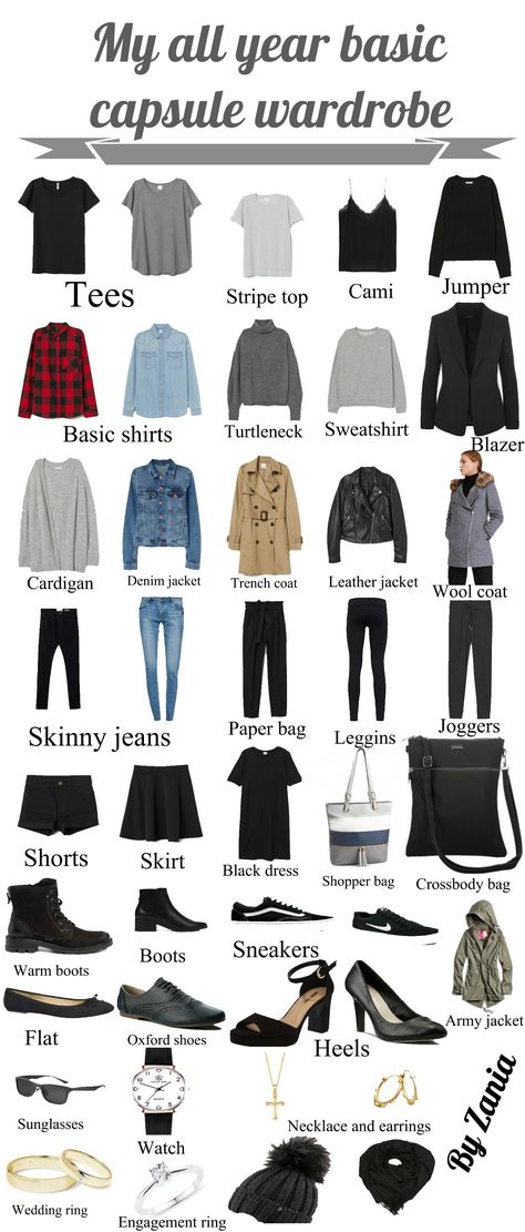 Hi ! This is my capsule basic wardrobe for all seasons. Winter, Spring, Summer and autumn.   Do you like it ? :-) Minimalist All Season Wardrobe, Minimalist Wardrobe All Seasons, All Season Wardrobe Capsule, Basic Plus Size Wardrobe, Every Season Capsule Wardrobe, Plus Size Wardrobe Basics, Black Base Capsule Wardrobe, Winter Capsule Wardrobe 2020, Four Season Capsule Wardrobe