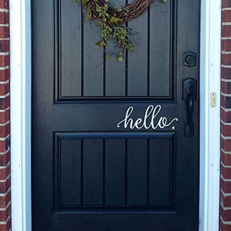 Front Door Decals Vinyl, Hello Door Decal, Front Door Decal, Hello Sticker, Door Signage, Country Cottage Decor, Elegant Wall Art, Door Decals, House Front Door