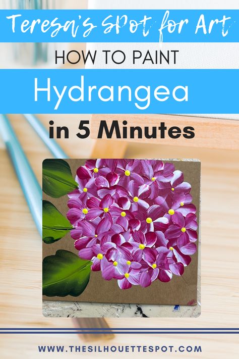 Learn HOW TO PAINT a hydrangea with acrylic paints. 

Learn to paint a hydrangea in any color you choose with this simple technique. 

❤️️🧹️LEARN HOW TO PAINT STEP BY STEP WITH ACRYLICS

Easy Beginner Acrylic Canvas Painting. 🧹️❤️️

Plaid Folk Art multi surface paints.
White
Magenta
Thicket
Citrus Green
Bumblebee

Grab my FREE Paint Brush Guide and Glossary here:
https://teresas-silhouette-spot-llc.a... Hydrangea Painting Acrylic Tutorial, How To Paint A Hydrangea, Paint Hydrangeas Acrylic, How To Paint Hydrangeas Acrylic, Paint Brush Guide, Paint Brushes Guide, Painting Plaid, Paint Hydrangeas, Paint Step By Step