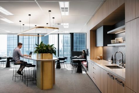 Commercial Pantry Design, Office Pantry Design Modern, Office Breakout, Office Cafeteria, Office Canteen, Breakout Space, Office Fitout, Office Break Room, Work Cafe