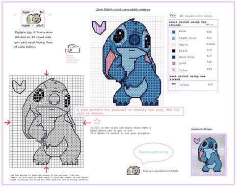 Cute stitch free cross stitch pattern by squirrelystitcher on DeviantArt Free Cross Stitch Pattern, Free Cross Stitch Charts, Disney Cross Stitch Patterns, Lilo Et Stitch, Pola Kristik, Cute Stitch, Disney Cross Stitch, Pola Sulam, Cross Stitch Bookmarks