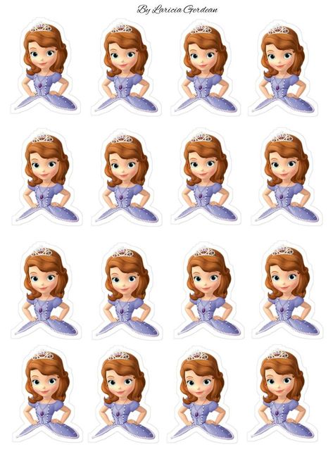 Sofia The First Cupcake Topper Printable, Princess Sofia Cupcakes, Sofia Cupcakes, Sofia Birthday Invitation, Ladybug Birthday Decorations, Disney Princess Cake Topper, Princess Sofia Birthday, Disney Princess Cupcakes, Princess Sofia Party