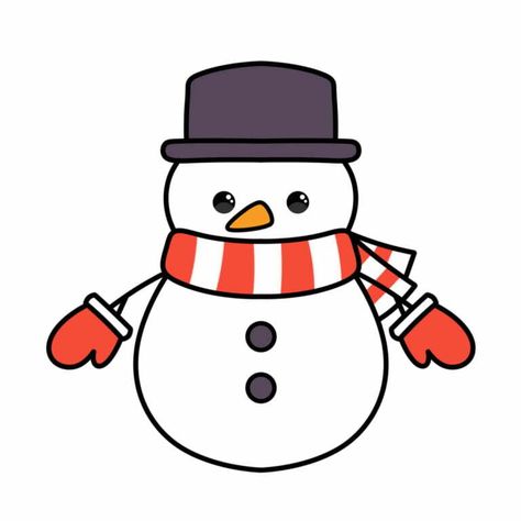 Cute Snowmen Drawings, Snowman Drawing, Simple Snowman, Draw A Snowman, Abstract Art Projects, Christmas Drawings, Drawing Face, Flower Pot Crafts, Christmas Rock