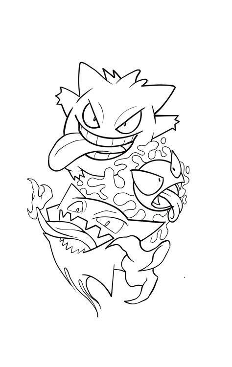 Pokemon Tattoo Ideas Design, Legendary Pokemon Drawings, Tattoo Flash Sheet Ideas, Pokemon Line Art, Pokemon Flash Tattoo, Pokemon Tattoo Ideas, Gengar Tattoo, Colour In Pages, Tattoo Ideas Sketches