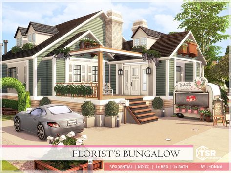 Sims 4 Bungalow, Industrial Cafe, Suburban House, Casas The Sims 4, Sims 4 Collections, Japandi Style, Old Bricks, Bungalow House, Sims 4 Build