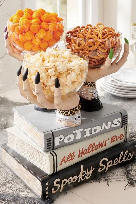 Shop the Best Halloween Decor at Grandin Road 2021 Hocus Pocus Party, Snack Holders, Witch Hands, Creative Snacks, Cerámica Ideas, Snack Bowl, Snack Treat, Green Bowl, Grandin Road