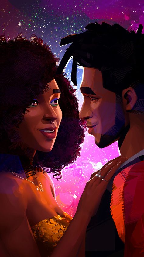 Download Free Entergalactic Wallpaper. Discover more Anime, Entergalactic, Entergalactic Netflix, Kid Cudi wallpaper. Entergalactic Netflix Art Wallpaper, Entergalactic Netflix Art, Kid Cudi Wallpaper, Cabello Afro Natural, Black Couple Art, Jessica Williams, Kid Cudi, Black Characters, Black Cartoon