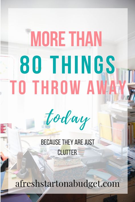 Decluttering List, Homemaking Ideas, Decluttering Challenge, Things To Declutter, Getting Organized At Home, Too Much Stuff, Clutter Control, Declutter Home, Getting Rid Of Clutter