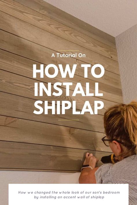 Shiplap Installation Diy, How To Install Shiplap, Installing Shiplap, Shiplap Wall Diy, Ship Lap, Shiplap Wall, Diy Shiplap, Purple Rooms, Diy Home Repair