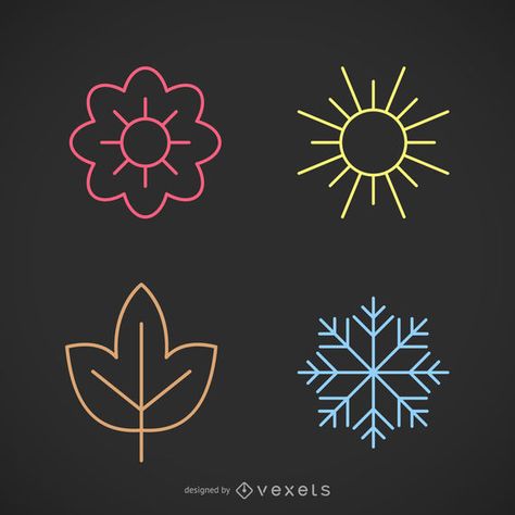 4 Seasons Tattoo Simple, Four Seasons Logo Design, Four Seasons Drawing, 4 Seasons Tattoo, Four Seasons Tattoo, Seasons Tattoo, Seasons Logo, Spring Logo, Small Colorful Tattoos