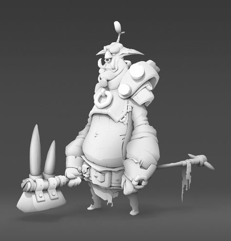 ArtStation - Troll Mercenary, Roman Lychkov Character design. Creature. Concept art. 2d art. Sketch. AO. Ambient Occlusion. Shading. Ambient Occlusion, Design Research, 2d Art, Light And Shadow, Character Concept, Greek Statue, Concept Art, Follow Me, Character Design