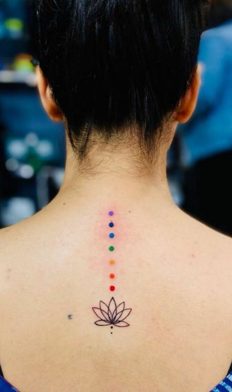 215+ Spirited Chakra Tattoo Designs and Ideas (2023) - TattoosBoyGirl Simbols Tattoo, Flower Spine Tattoos, Om Tattoo Design, Chakra Tattoo, Tato Minimal, Petite Tattoos, Spine Tattoos For Women, Energy Centers, Tatuaje A Color