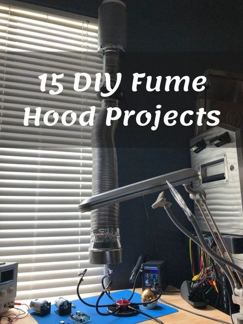 A DIY fume hood can be an affordable and effective way to safely handle all of the dangerous materials that may end up in your home or garage workshops. When you find yourself reaching for a respirator to avoid hazardous fumes, it may be time to take a look at a fume hood. We have put together 15 different projects, each having a different approach to making a DIY fume hood. #FumeHood Diy Exhaust Fan, Fume Hood, Squirrel Cage, Vent Fan, Air Handler, Old Desks, Dryer Vent, Laboratory Equipment, 15 Diy