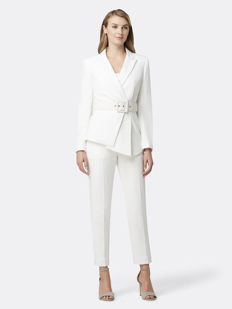 9aa42b31882ec039965f3c4923ce901bdesc45070512ri Pleated Blazer, Look Formal, Belted Blazer, Professional Wardrobe, Trim Jacket, Wrap Jacket, Belted Jacket, How To Hem Pants, Pants Suit